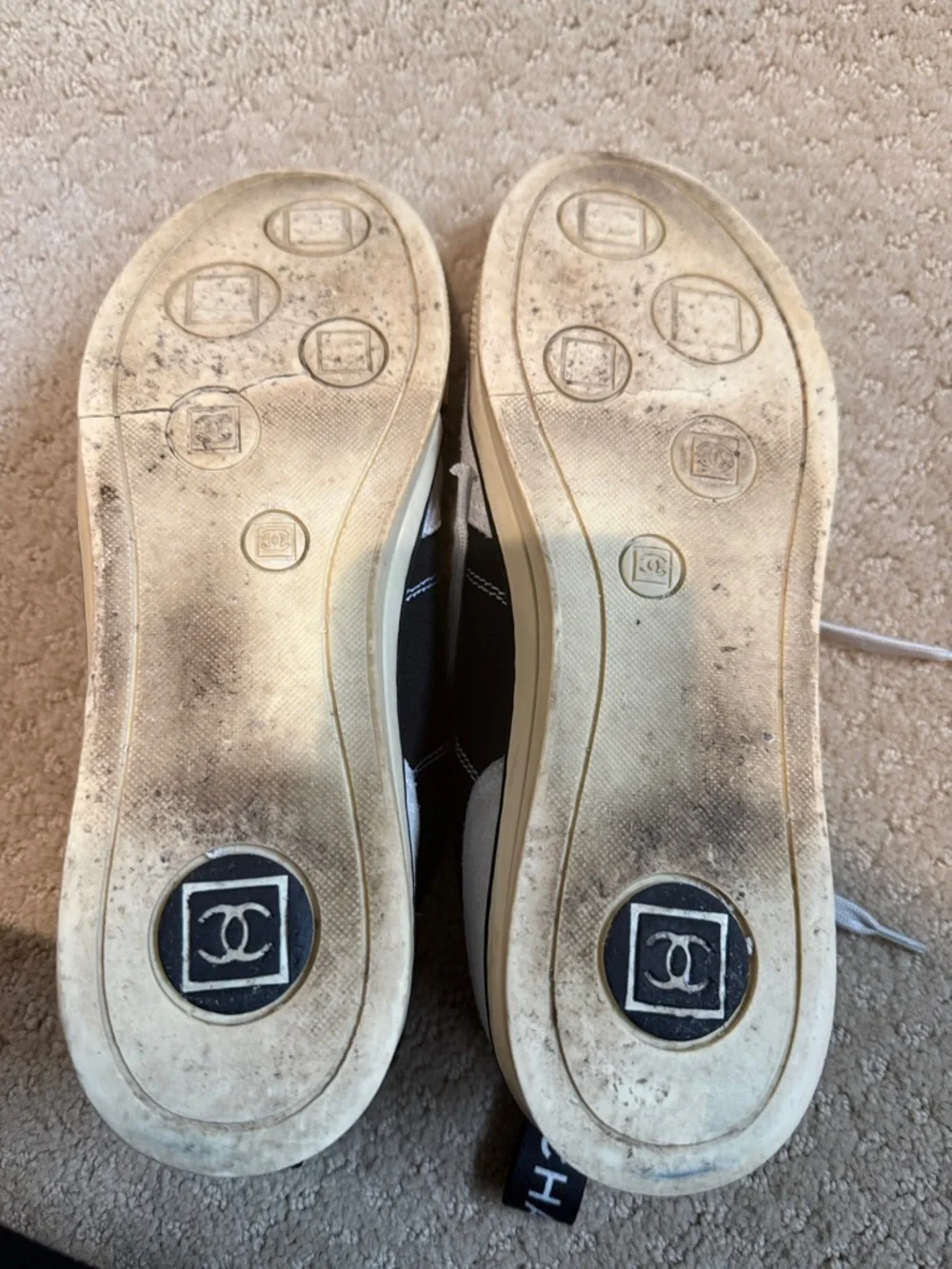 CHANEL Black and Light Gray Women's Sneakers